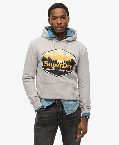 Men's Sun Tab Hoodie Grey / Grey Marl - Size: XL - Superdry - Modalova