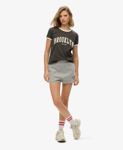 Women's Athletic Essentials Graphic Shorts Grey / Grey Marl - Size: 14 - Superdry - Modalova