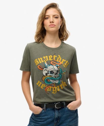 Damen Lässiges Neo Trad T-shirt mit Tattoo-print - Größe: 42 - Superdry - Modalova