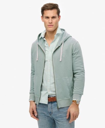Men's Classic Essential Zip Hoodie Blue / Silver Blue - Size: Xxl - Superdry - Modalova