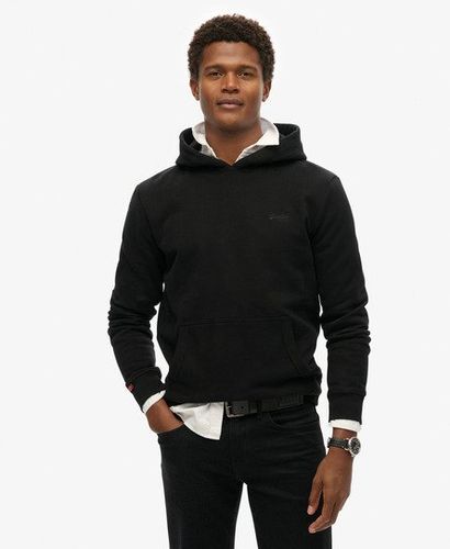 Men's Men's Loose Fit Embroidered Logo Essential Hoodie, Black, Size: M - Superdry - Modalova