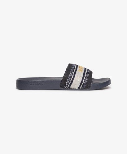 Women's Vegan Webbing Pool Sliders Navy / Truest Navy - Size: 3-4 - Superdry - Modalova