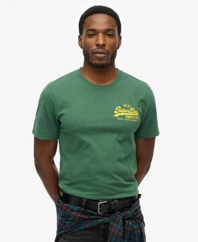 Men's Vintage Logo Embroidered Relaxed T-Shirt Green / International Pine - Size: L - Superdry - Modalova