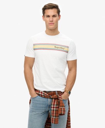 Men's Venue Logo Stripe Relaxed T-Shirt White / Optic - Size: XL - Superdry - Modalova