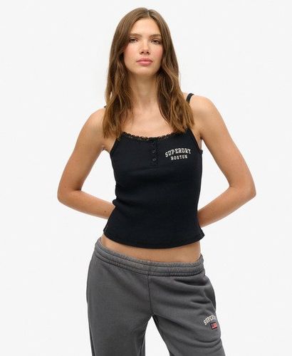 Women's Athletic Essentials Trägertop mit Stickerei und Knopfleiste - Größe: 40 - Superdry - Modalova