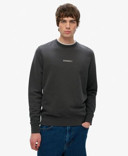 Men's Micro Logo Crew Sweatshirt Black / Washed Black - Size: L - Superdry - Modalova