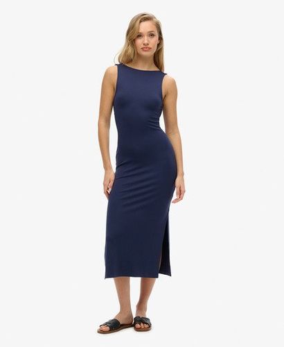 Women's Jersey Twist Back Midi Dress Navy / Atlantic Navy - Size: 12 - Superdry - Modalova
