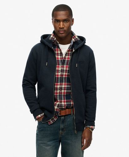Men's Essential Logo Zip Hoodie Navy / Eclipse Navy - Size: M - Superdry - Modalova