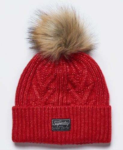 Women's Cable Lux Beanie Grey / Flame Marl - Size: 1SIZE - Superdry - Modalova