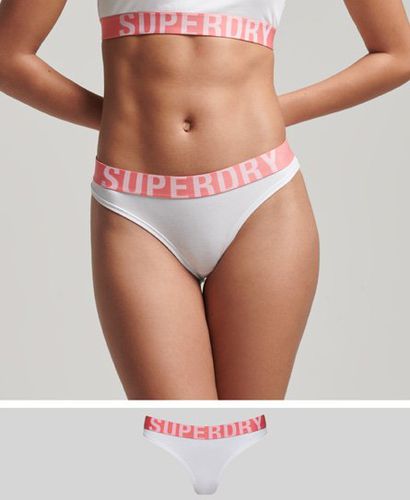 Damen Bikinihöschen aus Bio-Baumwolle mit Großem Logo - Größe: 34 - Superdry - Modalova