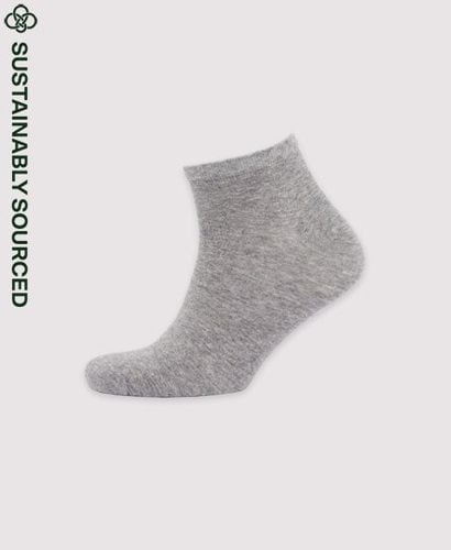 Men's Organic Cotton Trainer Socks 3 Pack Grey / Grey Marl Multipack - Size: XS/S - Superdry - Modalova