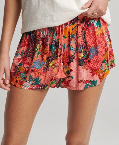 Women's Vintage Beach Printed Shorts Cream / Mixed Print Coral - Size: 14 - Superdry - Modalova