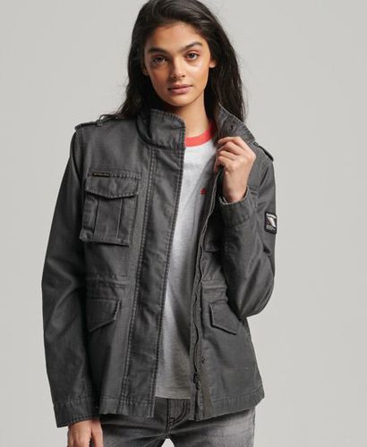 Women's Vintage M65 Jacket Dark Grey / Vintage Black - Size: 8 - Superdry - Modalova