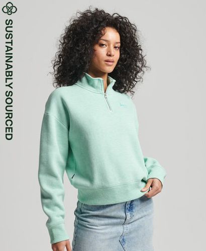 Women's Henley Sweatshirt aus Bio-Baumwolle mit Vintage Logo - Größe: 44 - Superdry - Modalova