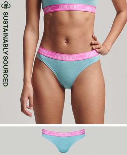 Women's Bikinihöschen aus Bio-Baumwolle mit Buntem Logo - Größe: 36 - Superdry - Modalova