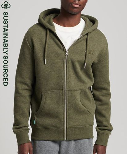 Men's Mens Organic Cotton Vintage Logo Embroidered Zip Hoodie, Size: S - Superdry - Modalova