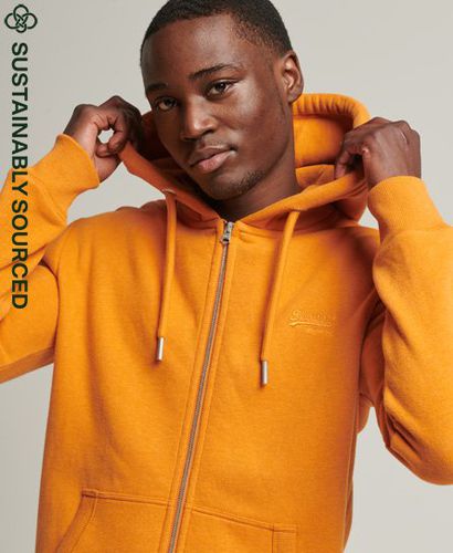 Men's Organic Cotton Vintage Logo Zip Hoodie Gold / Thrift Gold Marl - Size: S - Superdry - Modalova