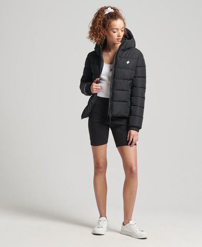 Women's Hooded Spirit Sports Puffer Jacket Black - Size: 16 - Superdry - Modalova