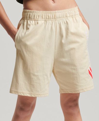 Women's Code Applique Boy Shorts Cream / Oatmeal - Size: 10 - Superdry - Modalova
