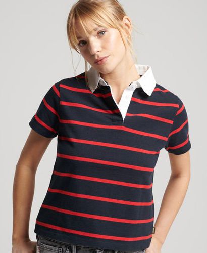 Women's Vintage Stripe Rugby Top Navy / Navy/Risk Red - Size: XS/S - Superdry - Modalova