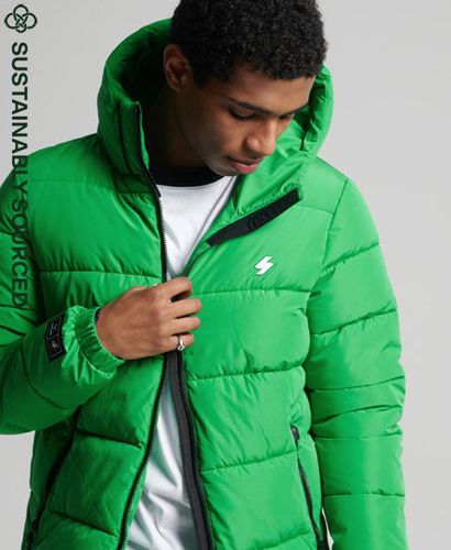 Men's Sports Puffer Hooded Jacket Green / Oregon Green - Size: XL - Superdry - Modalova