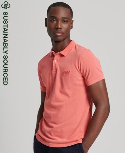 Men's Organic Cotton Vintage Destroy Polo Shirt Pink / Maldive Pink - Size: L - Superdry - Modalova