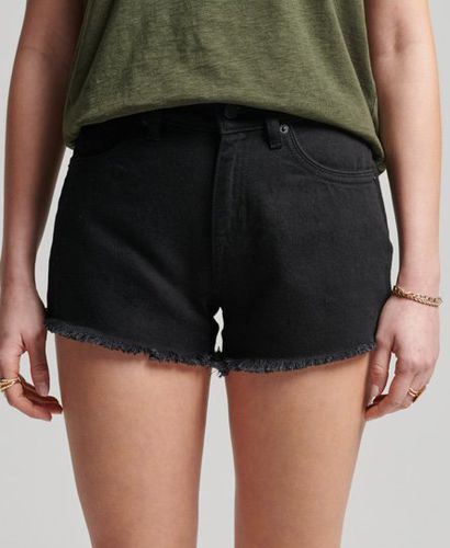 Women's Organic Cotton Studios High Rise Denim Shorts Black - Size: 29 - Superdry - Modalova