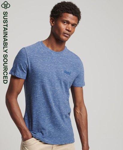 Men's Organic Cotton Vintage Logo Embroidered T-shirt / Tidal Blue Spacedye - Size: S - Superdry - Modalova