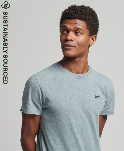 Men's Organic Cotton Essential Small Logo T-Shirt / Coastal Blue Grit - Size: XL - Superdry - Modalova