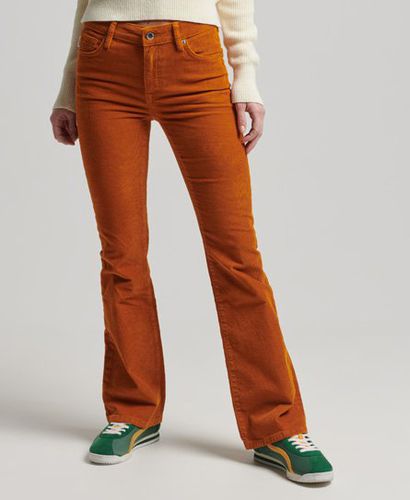 Women's Women's Mid Rise Slim Cord Flare Jeans, Orange, Size: 26/33 - Superdry - Modalova