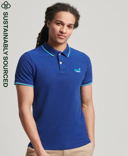 Men's Contrast Tipped Slim Fit Polo Shirt / Eclipse - Size: S - Superdry - Modalova