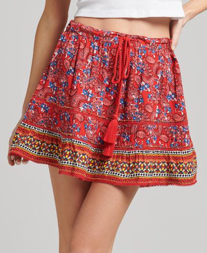 Women's Vintage Embellished Mini Skirt Red / Paisley Red Aop - Size: 12 - Superdry - Modalova