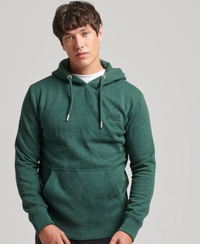Men's Organic Cotton Essential Logo Hoodie Green / Campus Green Marl - Size: S - Superdry - Modalova