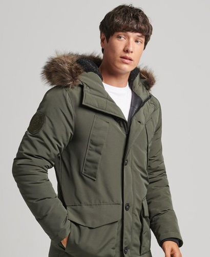 Men's Hooded Everest Faux Fur Parka Green / Surplus Goods Olive - Size: XL - Superdry - Modalova