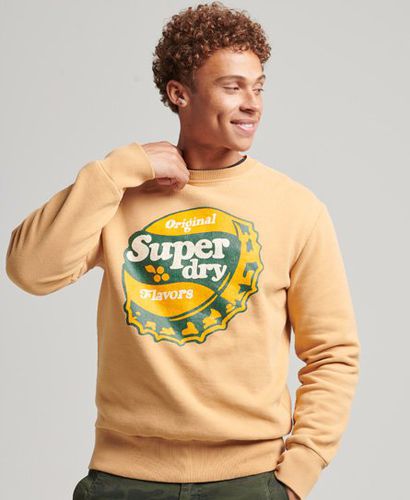 Men's Cooper Nostalgia Crew Sweatshirt / Turmeric Tan - Size: L - Superdry - Modalova