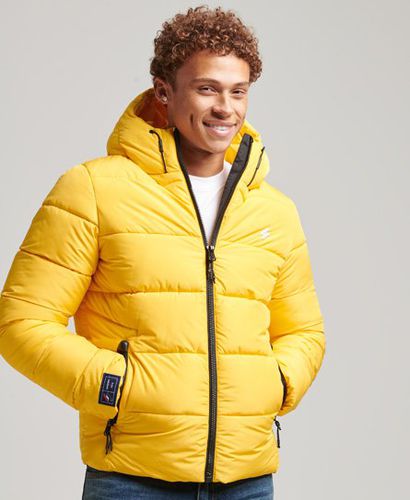Men's Men's Yellow Sports Puffer Hooded Jacket, Size: XL - Superdry - Modalova