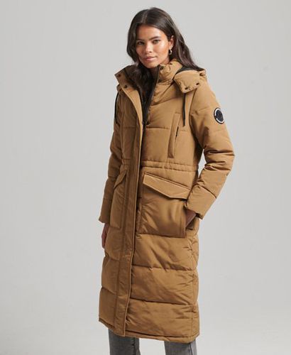 Women's Everest Longline Puffer Coat / Sandstone - Size: 10 - Superdry - Modalova