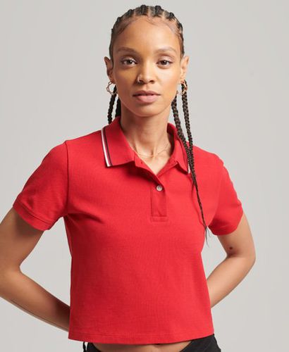 Women's Crop Polo Shirt Red - Size: 14 - Superdry - Modalova