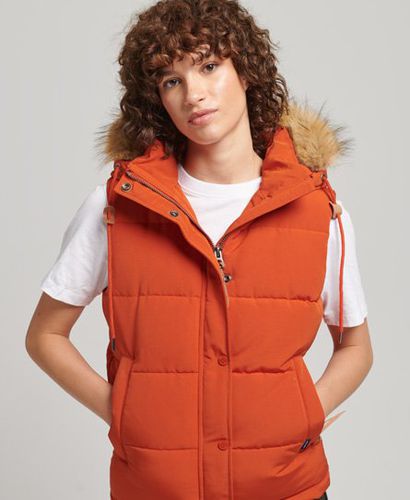 Women's Everest Faux Fur Gilet Orange / Pureed Pumpkin - Size: 12 - Superdry - Modalova