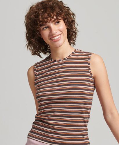 Women's Cali Stripe Tank Top Brown / Orange Brown Stripe - Size: 16 - Superdry - Modalova