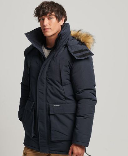 Men's Faux Fur Hooded Everest Parka Jacket / Eclipse - Size: XL - Superdry - Modalova