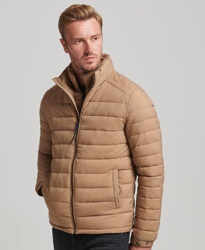 Men's Short Lightweight Puffer Coat Brown / Woodsmoke - Size: L - Superdry - Modalova