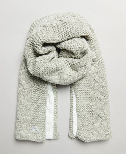 Women's Cable Knit Scarf Light Grey / Light Grey Tweed - Size: 1SIZE - Superdry - Modalova