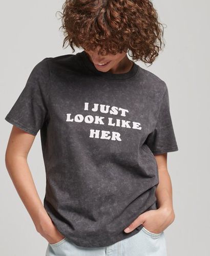 Women's Graphic T-Shirt / Washed Black - Size: 8 - Superdry - Modalova
