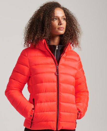 Women's Hooded Classic Puffer Jacket / Hyper Fire Coral - Size: 12 - Superdry - Modalova