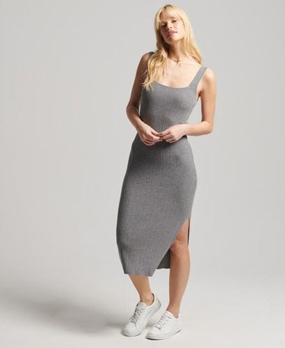 Women's Textured Knitted Dress Grey / Grey Marl - Size: 16 - Superdry - Modalova