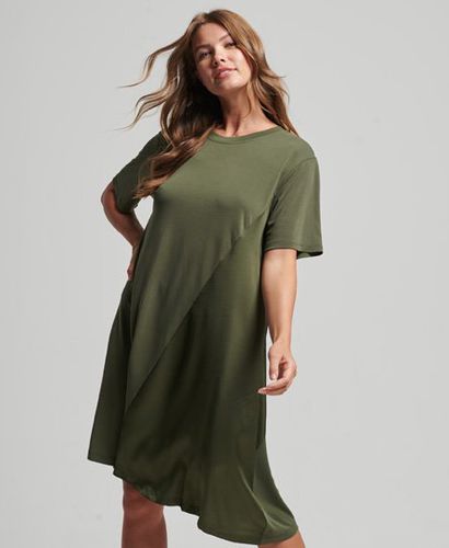 Women's Fabric Mix Dress Green / Ivy Green - Size: 10 - Superdry - Modalova