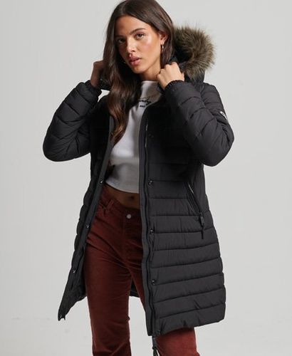 Women's Faux Fur Hooded Mid Length Puffer Jacket - Size: 8 - Superdry - Modalova