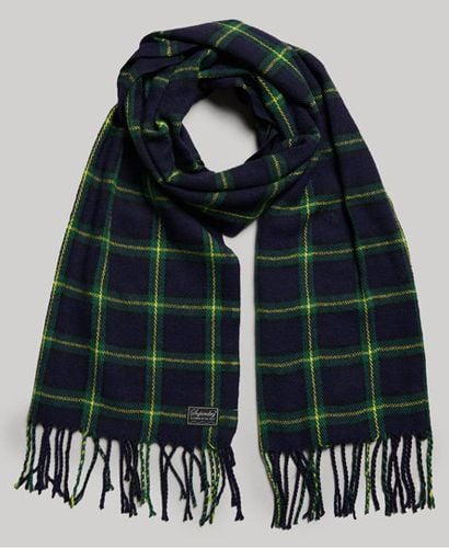 Women's Classic Check Vintage Scarf, Navy Blue and Green - Size: 1SIZE - Superdry - Modalova