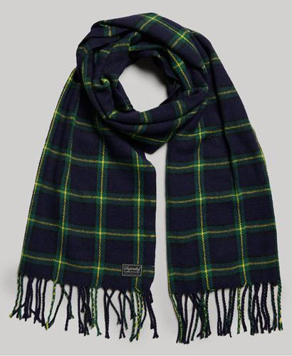 Women's Women's Classic Check Vintage Scarf, Navy Blue and Green - Size: 1SIZE - Superdry - Modalova